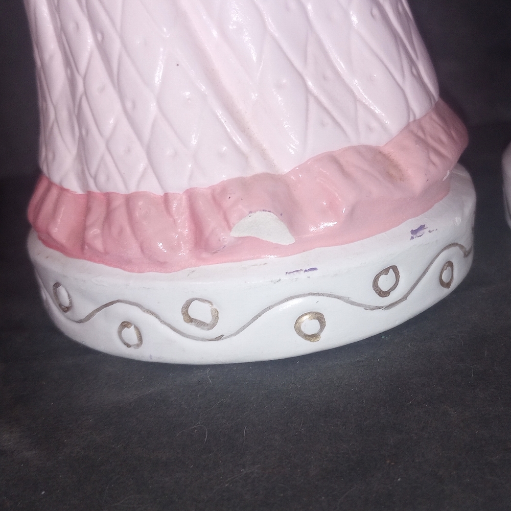 Vintage Ceramic 1980 Painted Girls 12 in Handmade - Picture 6 of 15